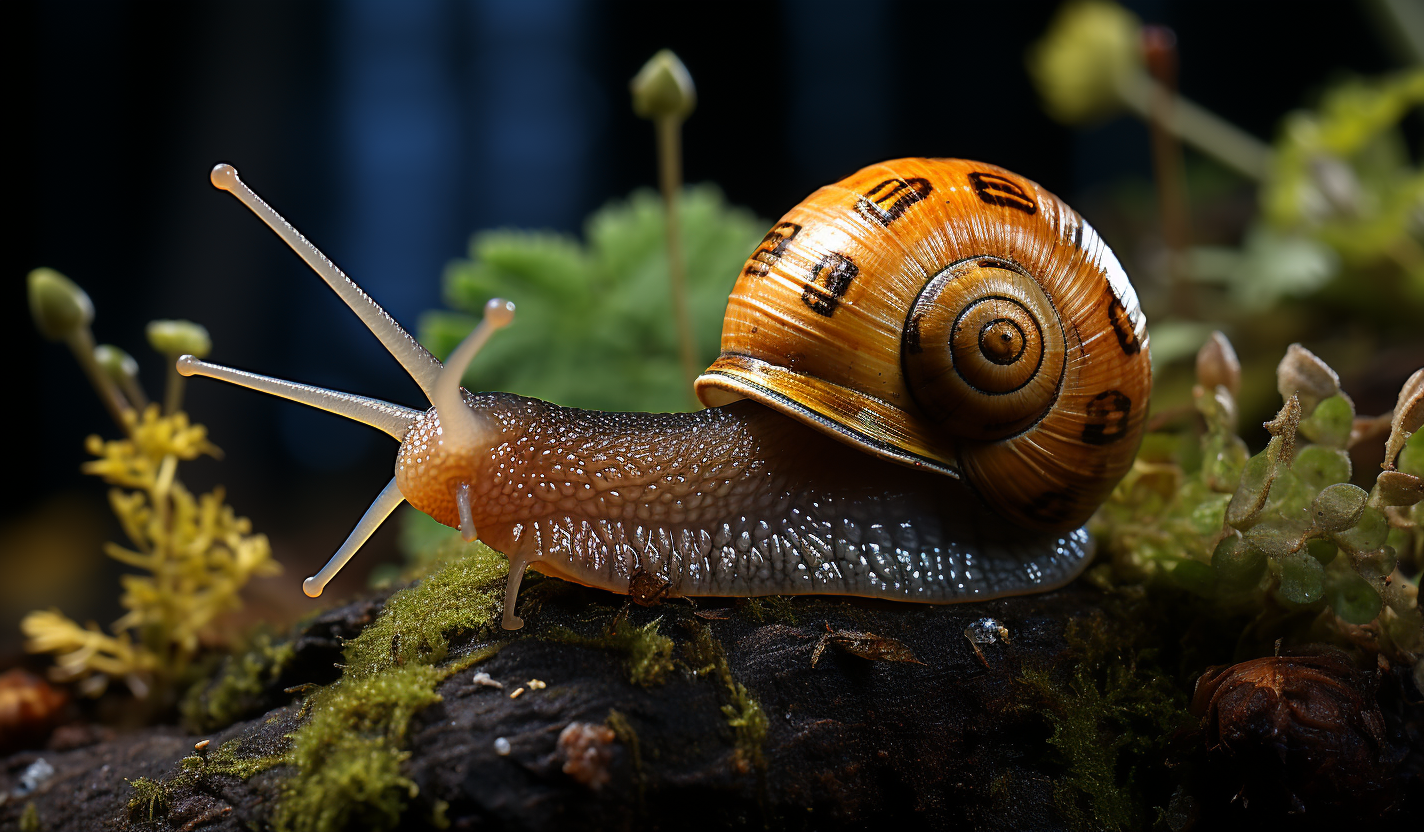 a-close-up-of-a-snail-on-a-rock